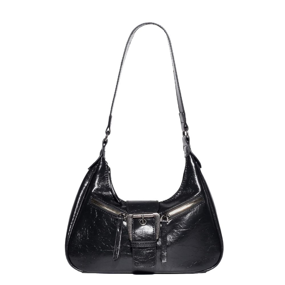 Glossy Buckle Zier Pu Leather Clutch Shoulder Tote Handbag Strap :3